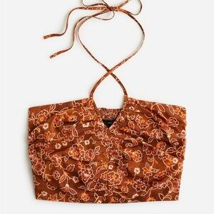 J. Crew Brown and Orange Cropped Top